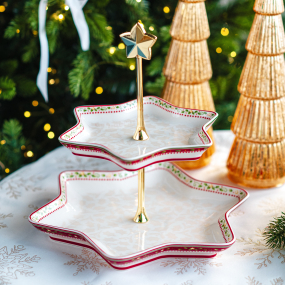 Этажерка Winter Bakery Delight 34 см, 2 уровня