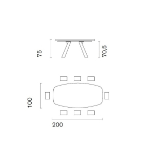 Стол Calligaris Icaro 200х100 CS4115-FSW, Wild Gray