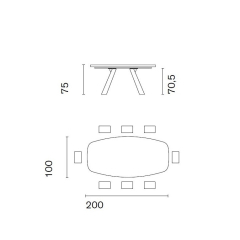 Стол Calligaris Icaro 200х100 CS4115-FSW, Wild Gray