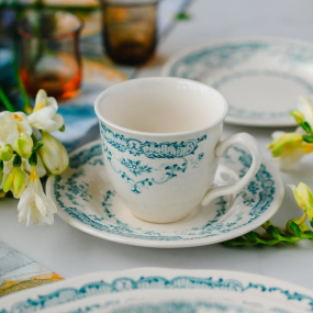 Чашка чайная/кофейная с блюдцем Rose Turquoise 200 мл