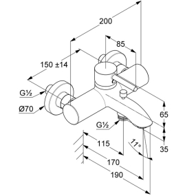 Смеситель для ванны Kludi Bozz 386910576, хром