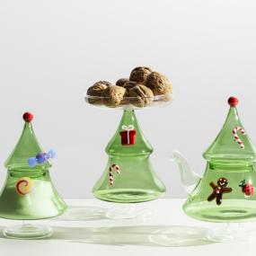 Блюдо на ножке "Рождественская ель" Schiaccianoci 19х14 см