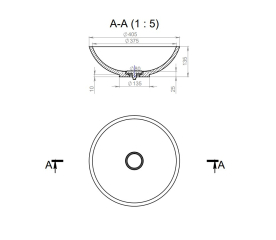 Раковина Holbi Demeter SR 40x40, из Soft Rock, белая матовая, с клапаном
