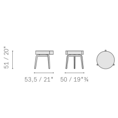 Стол журнальный Poltrona Frau Fiorile 50х50, Fresco Blue