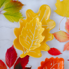 Чаша-листок Relief Foglie 16х10х3,5см, желтая