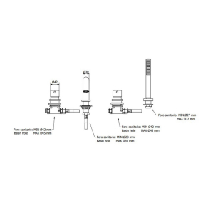 Смеситель для ванны iB Rubinetti MilanoTorino MT396IS, брашированное золото