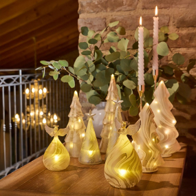 Фигурка с подсветкой "Елка" 27 см, цвет золото