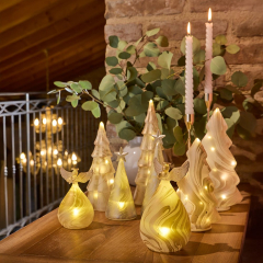 Фигурка с подсветкой "Елка" 27 см, цвет золото