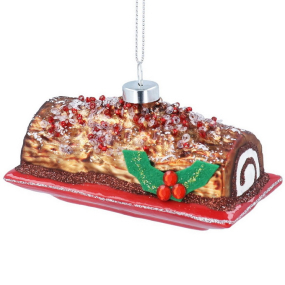 Елочная игрушка "Шоколадный торт" 5х10 см