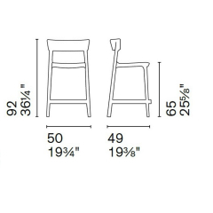 Стул полубарный Calligaris Skin CS1843, Optic White