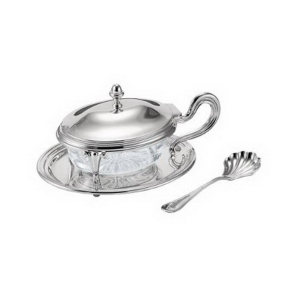 Емкость для пармезана овальная English с ложкой 15,5х12,5 см