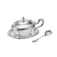 Емкость для пармезана овальная English с ложкой 15,5х12,5 см