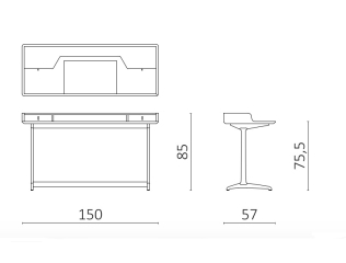 Стол письменный Ceccotti Collezioni D.G. Scrittoio150х57, Walnut Brown