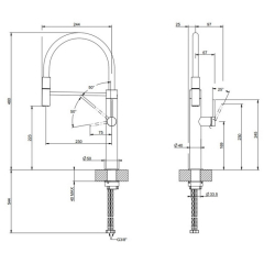 Смеситель для кухни Gessi 316 60012.726, Warm Bronze