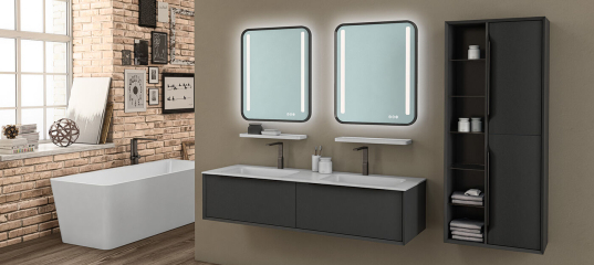 Тумба с раковиной Kolpa-San Ramona OUR 160х50, с сифоном, Антрацит