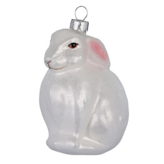 Елочная игрушка "Снежный кролик" 9 см