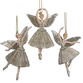 Игрушка на елку "Фея в узорчатой юбке" 13 см, в ассортименте