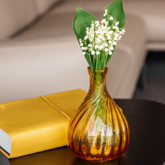 Ваза Color Drop 16 см, цвет янтарный