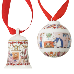 Набор елочных игрушек Hutschenreuther Christmas feast "Шар и Колокольчик" 6 см, 2 шт