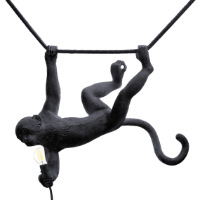 Лампа подвесная Seletti Monkey Lamp Swing Outdoor 44 см, черная