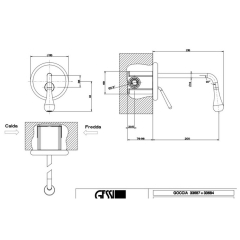 Внешняя часть Gessi Goccia 33684.031 смесителя для раковины, хром