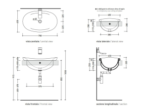 Раковина встраиваемая Flaminia IO 75х45 IO4275, белая