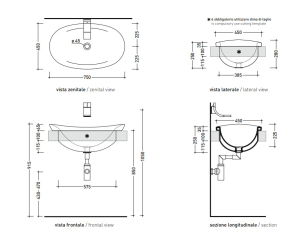 Раковина встраиваемая Flaminia IO 75х45 IO4275, белая