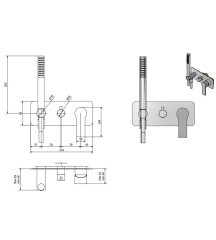 Внешняя часть iB Rubinetti WhyNot EWN314CC смесителя для душа, хром