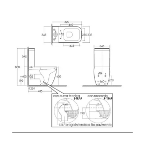 Унитаз напольный RAK Ceramics Metropolitan, комплект, белый