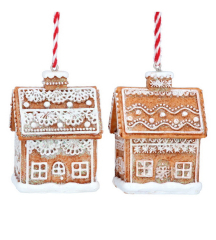 Елочная игрушка "Пряничный домик" 6 см, в ассортименте