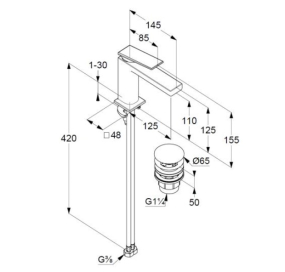 Смеситель для раковины Kludi Decus 542880575, хром