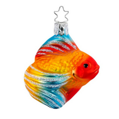 Новогодняя игрушка "Вуалехвост (золотая рыбка)" 8 см