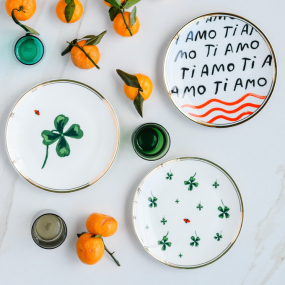 Блюдце "Клевер и божья коровка" La Tavola Scomposta 17 см