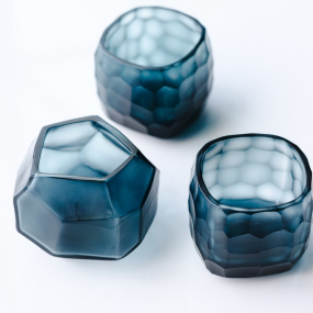 Подсвечник Guaxs Cubistic 9 см, морская волна