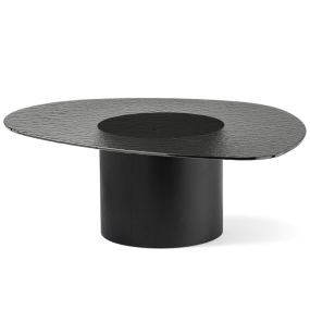 Стол Calligaris Mushroom 110х87, стекло, Black / Smoke Grey