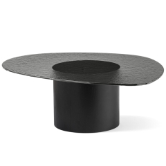 Стол Calligaris Mushroom 110х87, стекло, Black / Smoke Grey