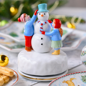 Шкатулка музыкальная "Лепим снеговика" 16 см (лимит. издание)