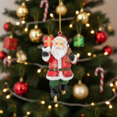 Елочная игрушка "Санта на коньках" 7 см, в ассортименте
