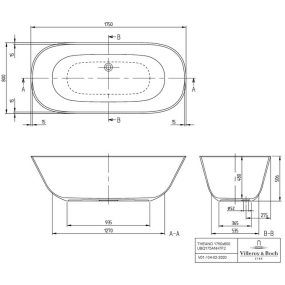 Ванна квариловая Villeroy & Boch Theano 175х80 UBQ175ANH7F200V-01