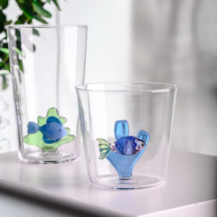 Стакан Marine Garden 300 мл, розовая рыба и синяя водоросль