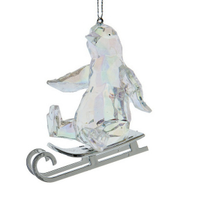 Елочная игрушка "Пингвин на санках" 8,3 см