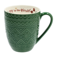 Кружка Joy to the world 410 мл, зеленая