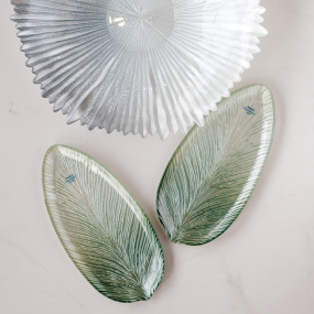 Блюдо сервировочное Galassia Leaf 30 см, зеленое