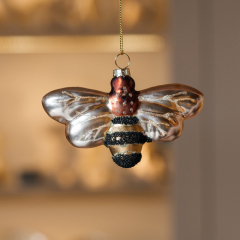 Новогодняя игрушка "Пчела с желтыми крыльями" 10 см