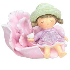 Фигурка "Девочка на цветке" 9 см, лиловая