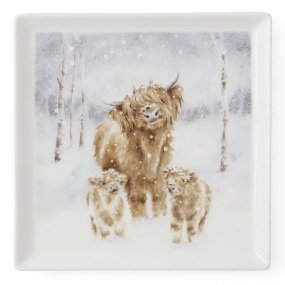 Блюдо квадратное "Корова" 23х23 см