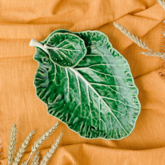 Блюдо с малой чашей Couve Natural 28х20 см