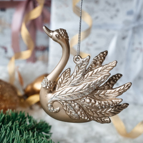 Елочная игрушка "Лебедь" 10х9 см, в ассортименте