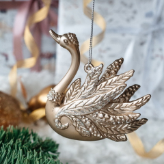 Елочная игрушка "Лебедь" 10х9 см, в ассортименте