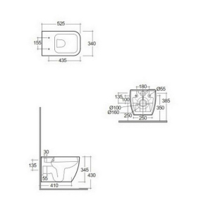 Унитаз подвесной RAK Ceramics Metropolitan q1_MP13AWHA, безободковый, без сиденья